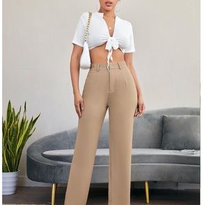 SHEIN - Solid Straight Leg Pants